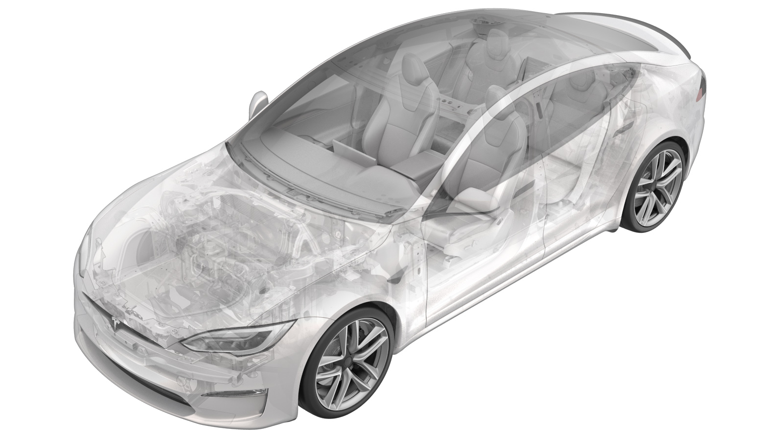 Tesla Model S 車身透視示意圖